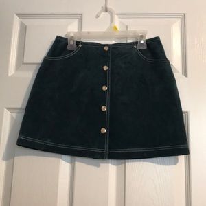 Real leather suede skirt
